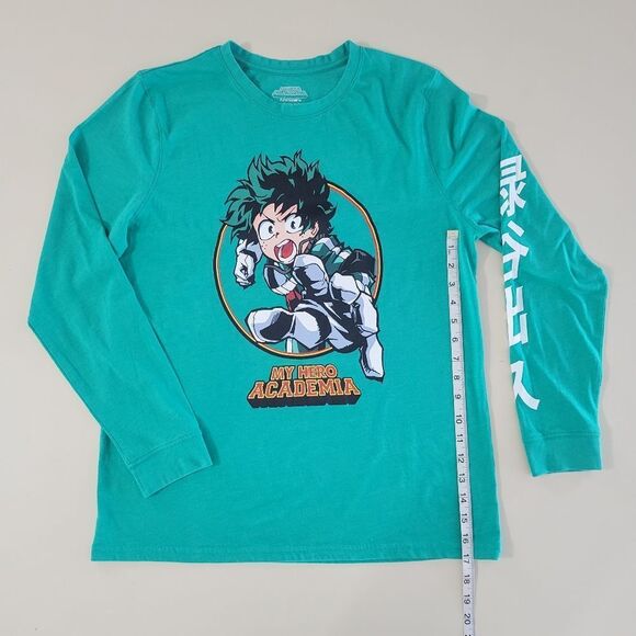 My Hero Academia Teal Crewneck Graphic Long Sleeve Tee - Picture 11 of 16